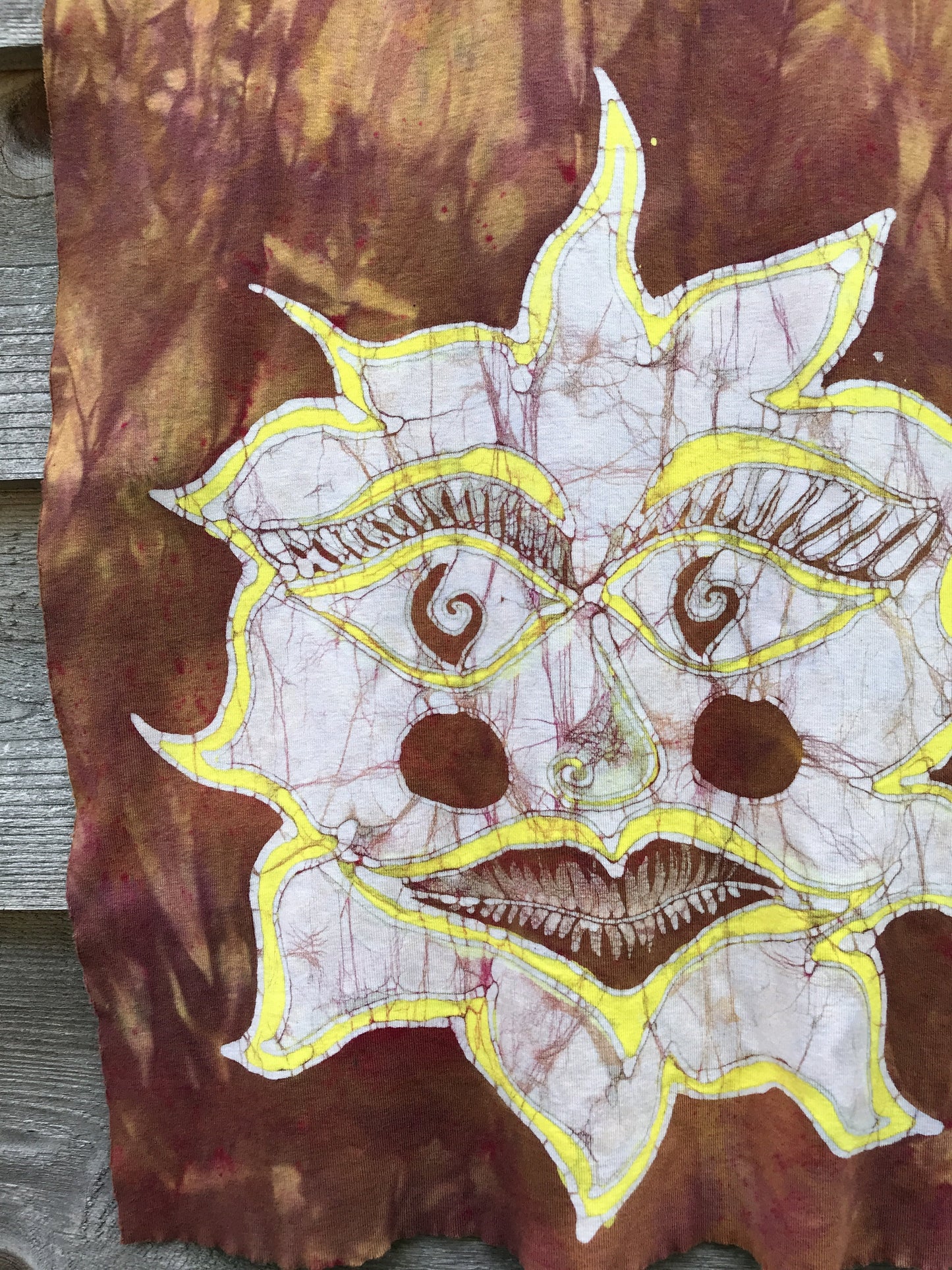Earthy Sun Hand Painted Organic Cotton Batik Scarf