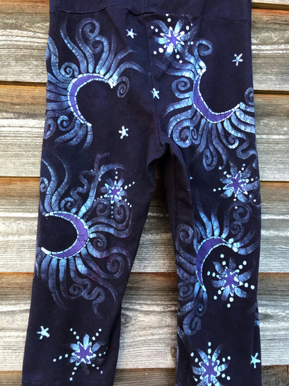 Midnight Moonfest Batik CAPRI Yoga Pants - Size Small ONLY leggings batikwalla 