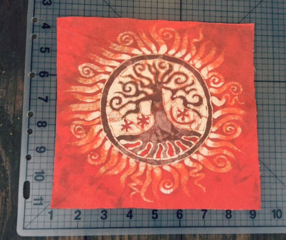 Red Tree of Life Batik Print Patch - Batikwalla 
 - 3