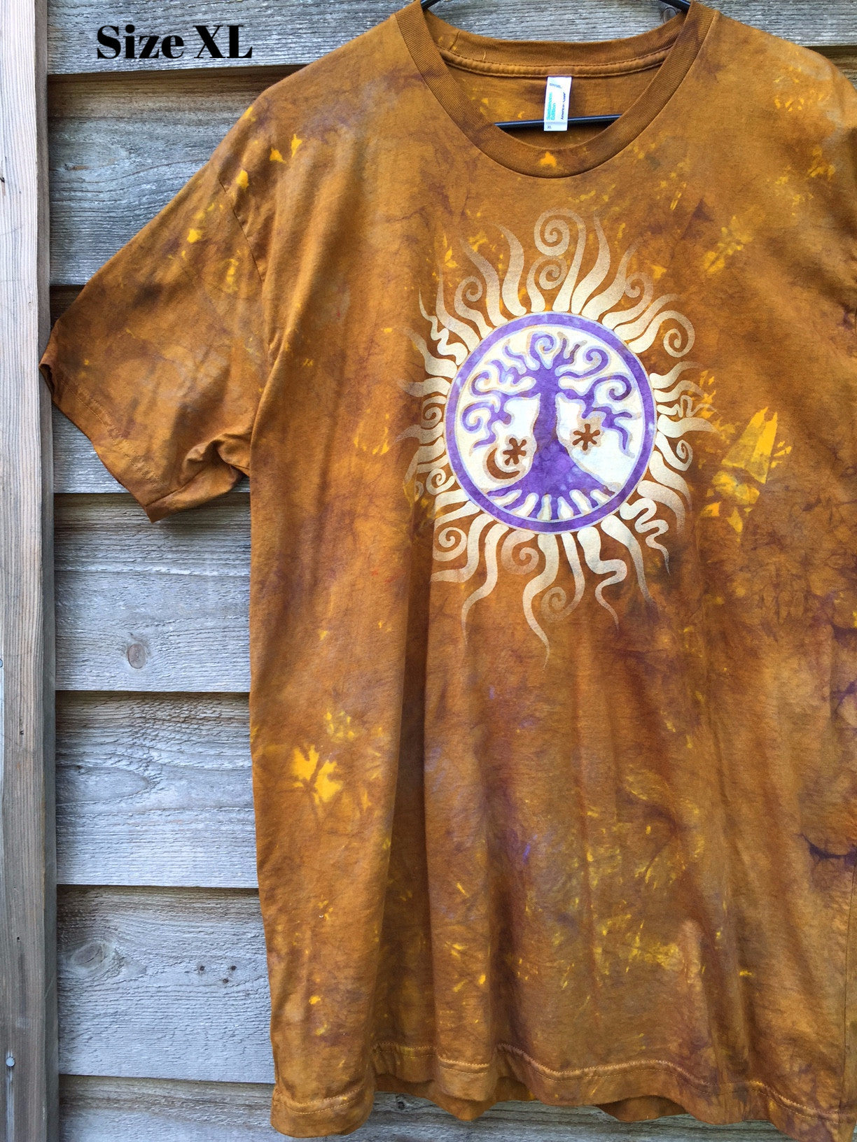 Gold Sun and Purple Tree of Life Organic Tshirt - Batikwalla 
 - 2