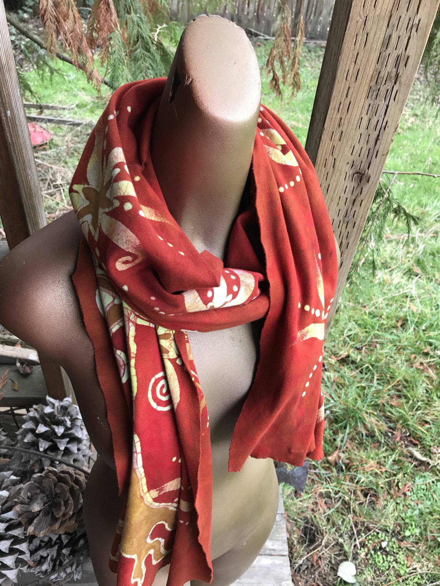 Warmth Of The Sun Hand Painted Organic Cotton Batik Scarf